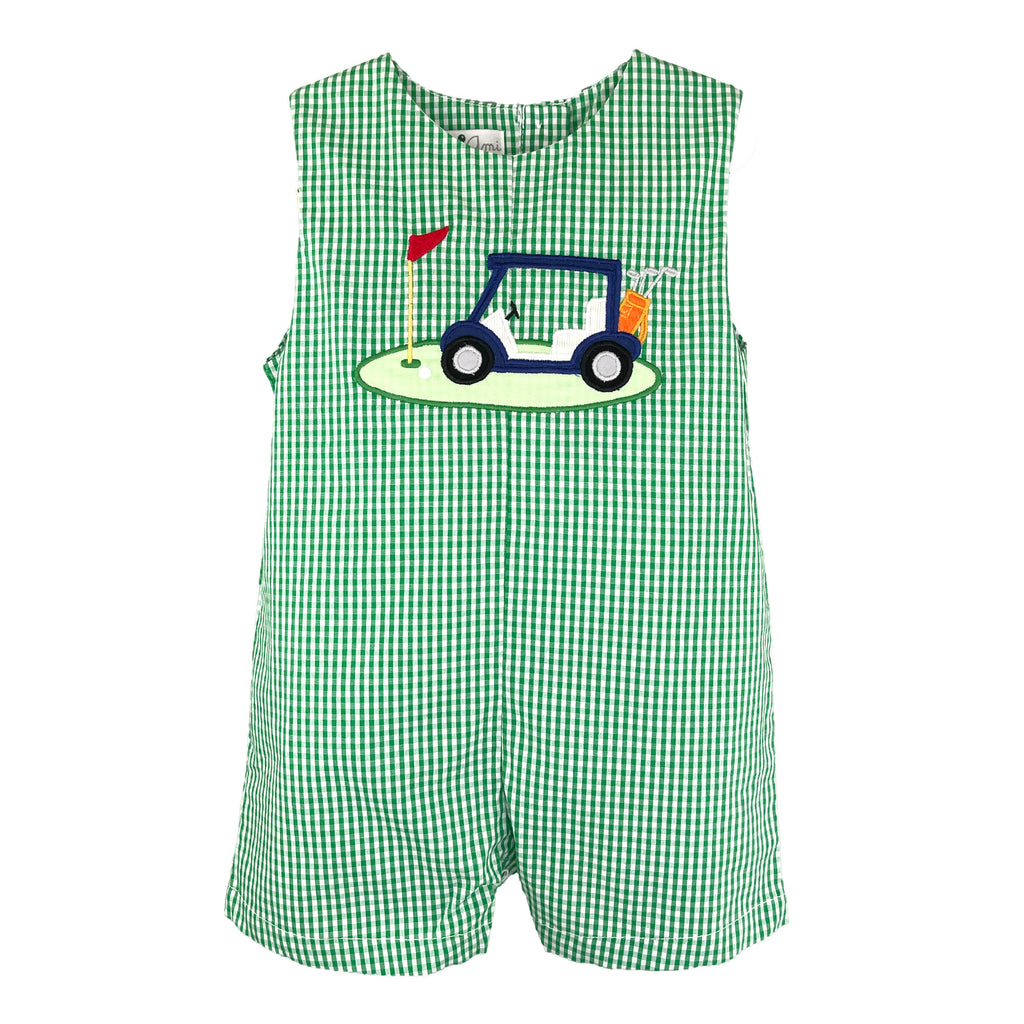 Petit Ami Boys Infants Romper Checkered Golf Sports 100% Cotton The Plaid Giraffe Childrens Boutique