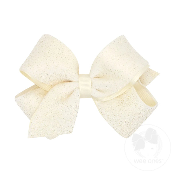Wee Ones Girls Infants Toddlers Kids Juniors Medium Velvet Overlay Bow Glitter Christmas Holidays Special Occasions Celebrations Father/Daughter Dance The Plaid Giraffe Children's Boutique 