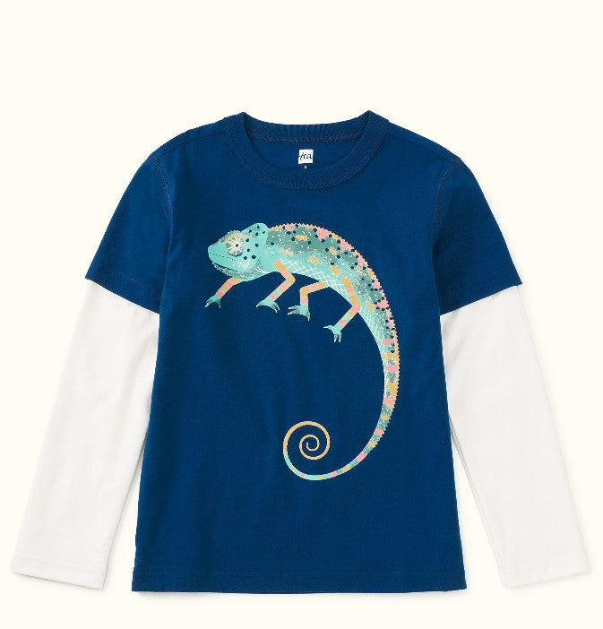 Tea Collection Girls Boys Infants Toddlers Kids Juniors T-Shirt Chameleon Lizard 100% Cotton The Plaid Giraffe Children's Boutique