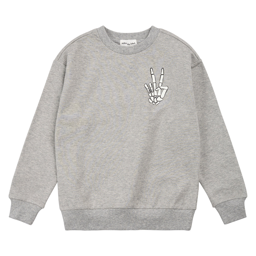 Miles Boys Girls Unisex Skeleton Sweatshirt Skateboarding Organic Cotton The Plaid Giraffe Children's Boutique