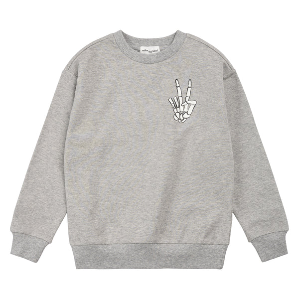 Miles Boys Girls Unisex Skeleton Sweatshirt Skateboarding Organic Cotton The Plaid Giraffe Children's Boutique