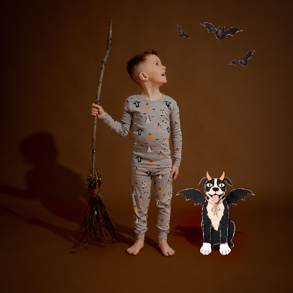 Petit Lem Boys Girls Unisex Sleeper Sleepwear Nightwear Halloween 100% Organic Cotton The Plaid Giraffe Children's Boutique
