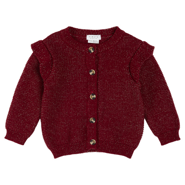 Petit Lem Boys Girls Unisex Infants Toddlers Kids Juniors Cardigan Gold Metallic Christmas Holidays Organic Cotton The Plaid Giraffe Children's Boutique