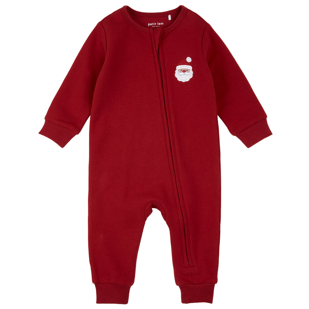 Petit Lem Boys Girls Unisex Infants Toddlers Kids Juniors Romper Santa Christmas Holidays Organic Cotton The Plaid Giraffe Children's Boutique
