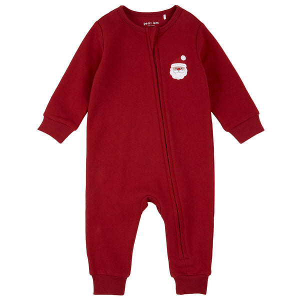 Petit Lem Boys Girls Unisex Infants Toddlers Kids Juniors Romper Santa Christmas Holidays Organic Cotton The Plaid Giraffe Children's Boutique