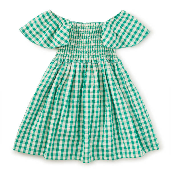 Tea Collection Boys Girls Infants Toddlers Kids Juniors Gingham Checked Dress Smocked Bodice Frogs 100% Cotton The Plaid Giraffe Children's Boutique