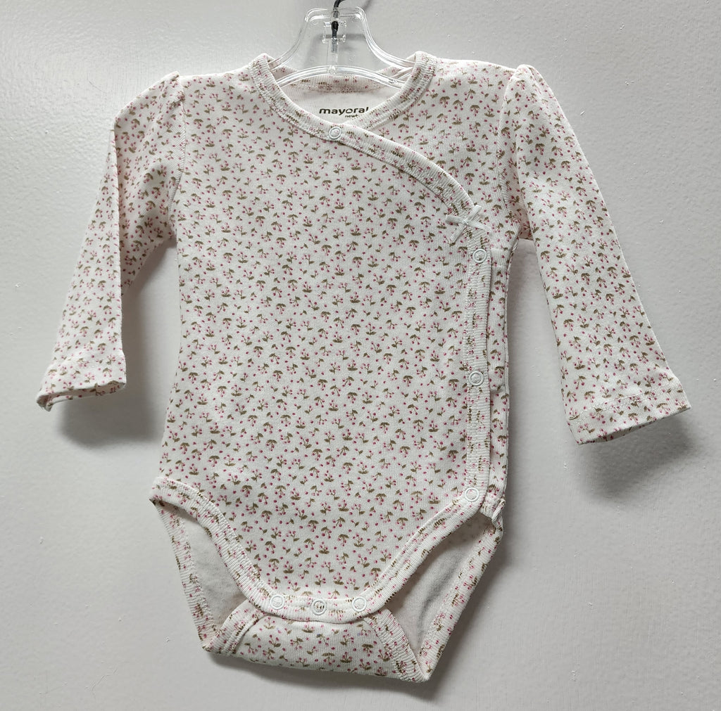 Mayoral Girls Infants Bodysuit Flowers Floral 100% Cotton The Plaid Giraffe Childrens Boutique