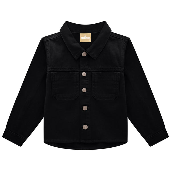 Milon Girls Infants Toddlers Kids Juniors Black Denim Jacket 100% Cotton Back To School The Plaid Giraffe Children's Boutique