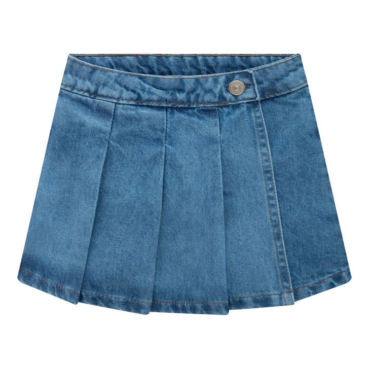 Girls Denim Pleated Skort
