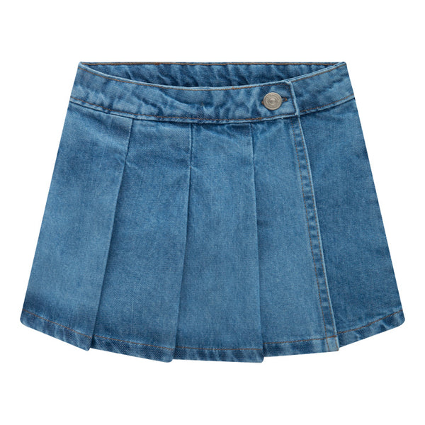 Girls Denim Pleated Skort