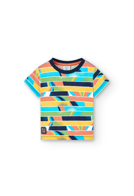 Boboli Boys Infants Toddlers Kids Juniors T-Shirt Geometric Shapes Stripes 100% Cotton The Plaid Giraffe Childrens Boutique