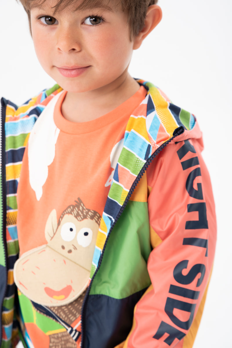 Boboli Boys Infants Toddlers KIds Juniors Jacket Windbreaker Reversible The Plaid Giraffe Childrens Boutique