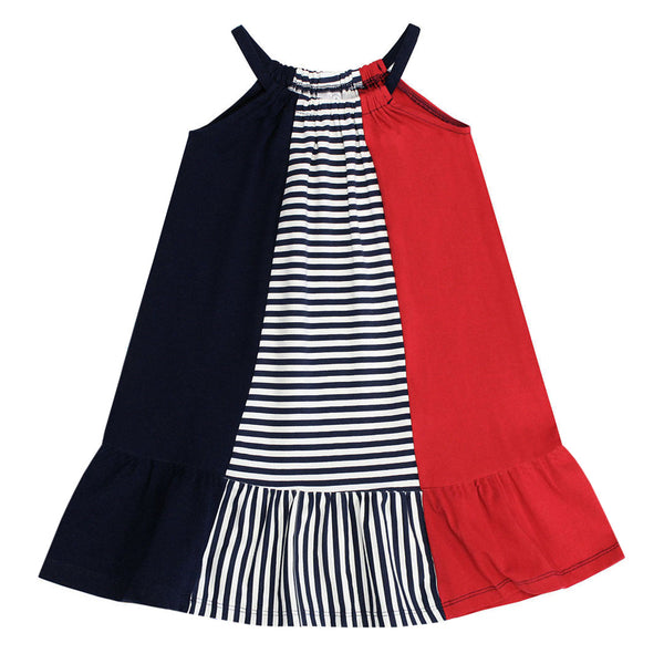 CR Kids Girls Toddlers Kids Dress Sleeveless Stripes Red White Blue The Plaid Giraffe Childrens Boutique
