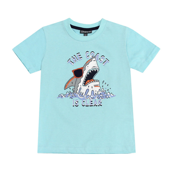 CR Sports Boys Toddlers Kids Juniors T-Shirt Shark The Plaid Giraffe Childrens Boutique
