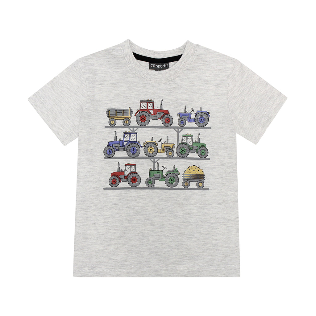 CR Sports Boys Infants Toddlers Kids Juniors T-Shirt Tractors Farm Equipment 100% Cotton The Plaid Giraffe Childrens Boutique