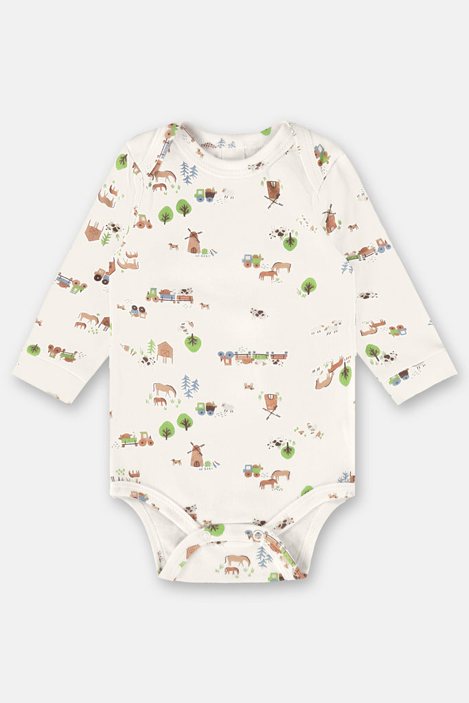 Upbaby Girls Boys Infants Toddlers Kids   Bodysuit Pants 100% Cotton Farm Animals Windmill Horses Tractors The Plaid Giraffe Children's Boutique