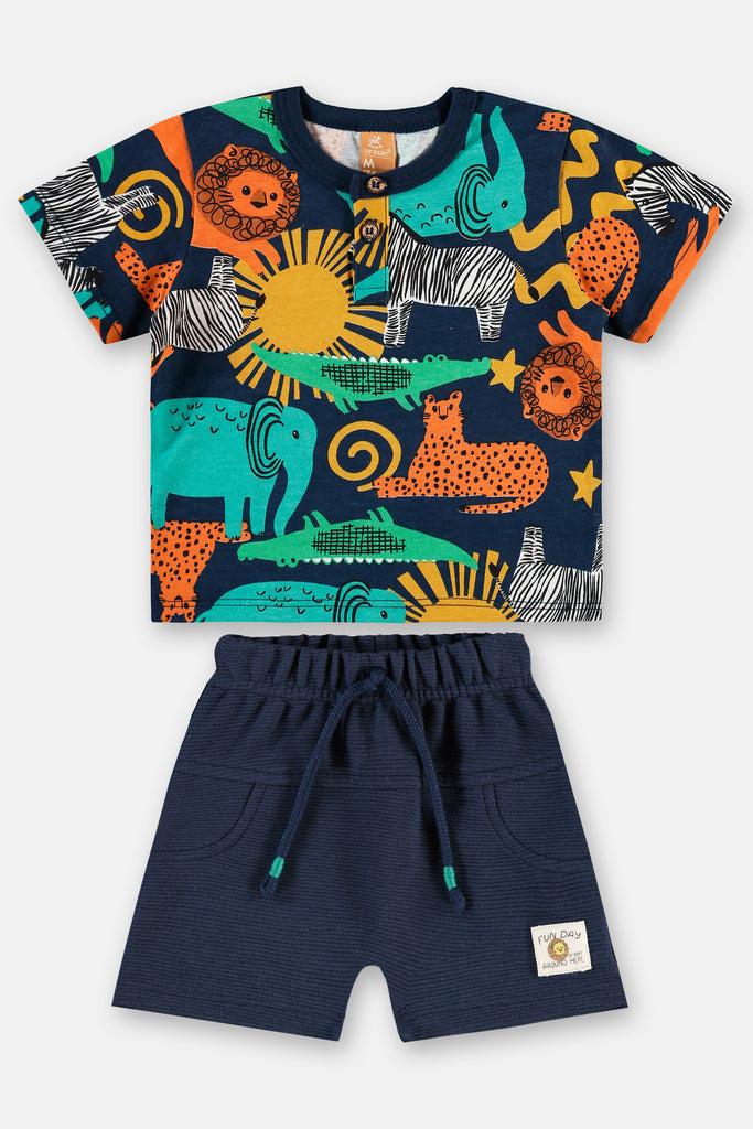 Upbaby Boys Girls Infants Toddlers Kids Juniors Shirt Shorts Jungle Animals Lions Tigers Zebras Hippo Rhino 100% Cotton The Plaid Giraffe Children's Boutique