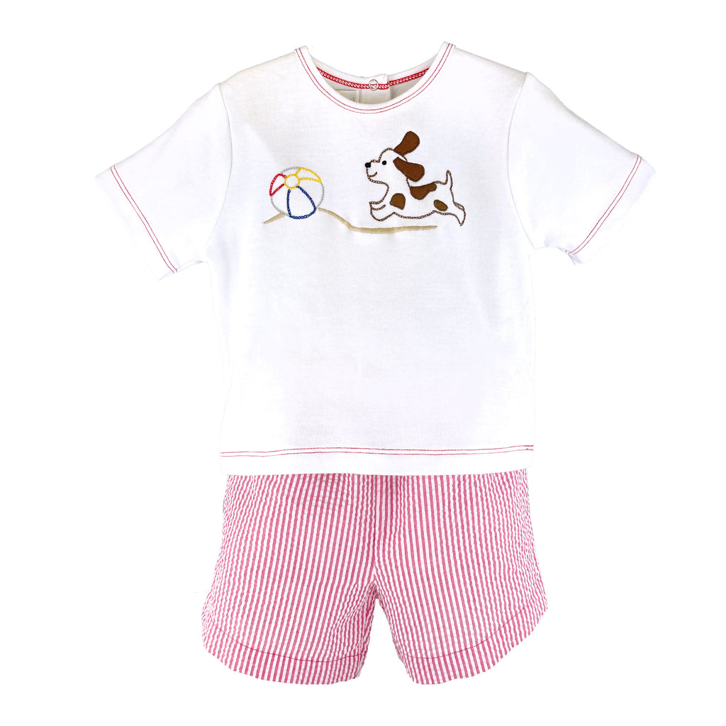 Milon Girls Boys Infants Toddlers Kids Shirt Shorts Stripes  Dogs Puppies The Plaid Giraffe Childrens Boutique