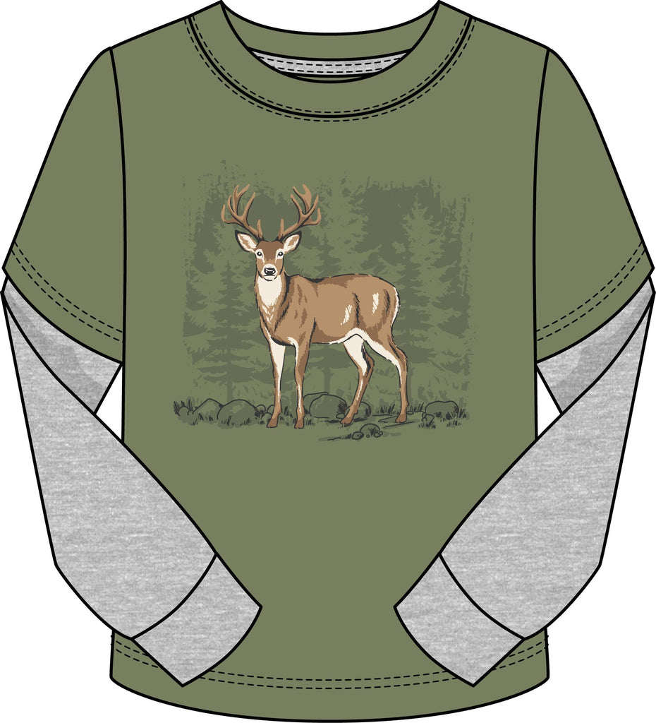 CR Sports Boys Toddlers Kids Juniors Shirt Deer Buck Hunting Outdoors 100% Cotton The Plaid Giraffe Children's Boutique