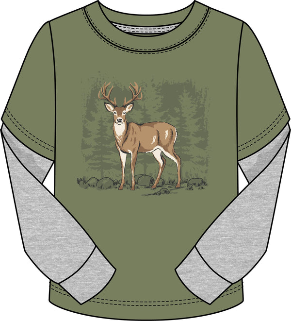 CR Sports Boys Toddlers Kids Juniors Shirt Deer Buck Hunting Outdoors 100% Cotton The Plaid Giraffe Children's Boutique