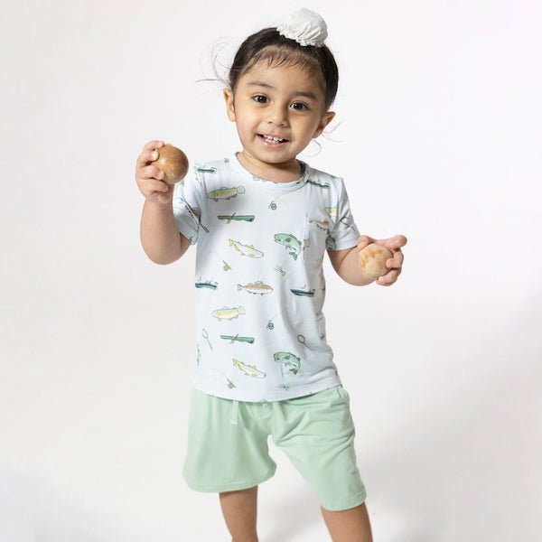 Angel Dear Boys Girls Infants Toddlers Kids Shirt Shorts Fishing Fish Vacation Bamboo The Plaid Giraffe Children's Boutique