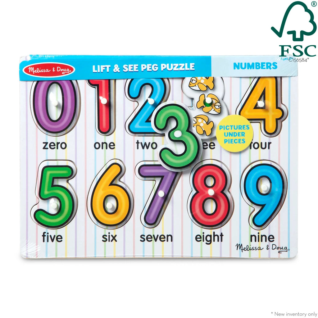 Melissa & Doug Girls Boys Infants Toddlers Kids Learning Toys Puzzle Numbers The Plaid Giraffe Childrens Boutique