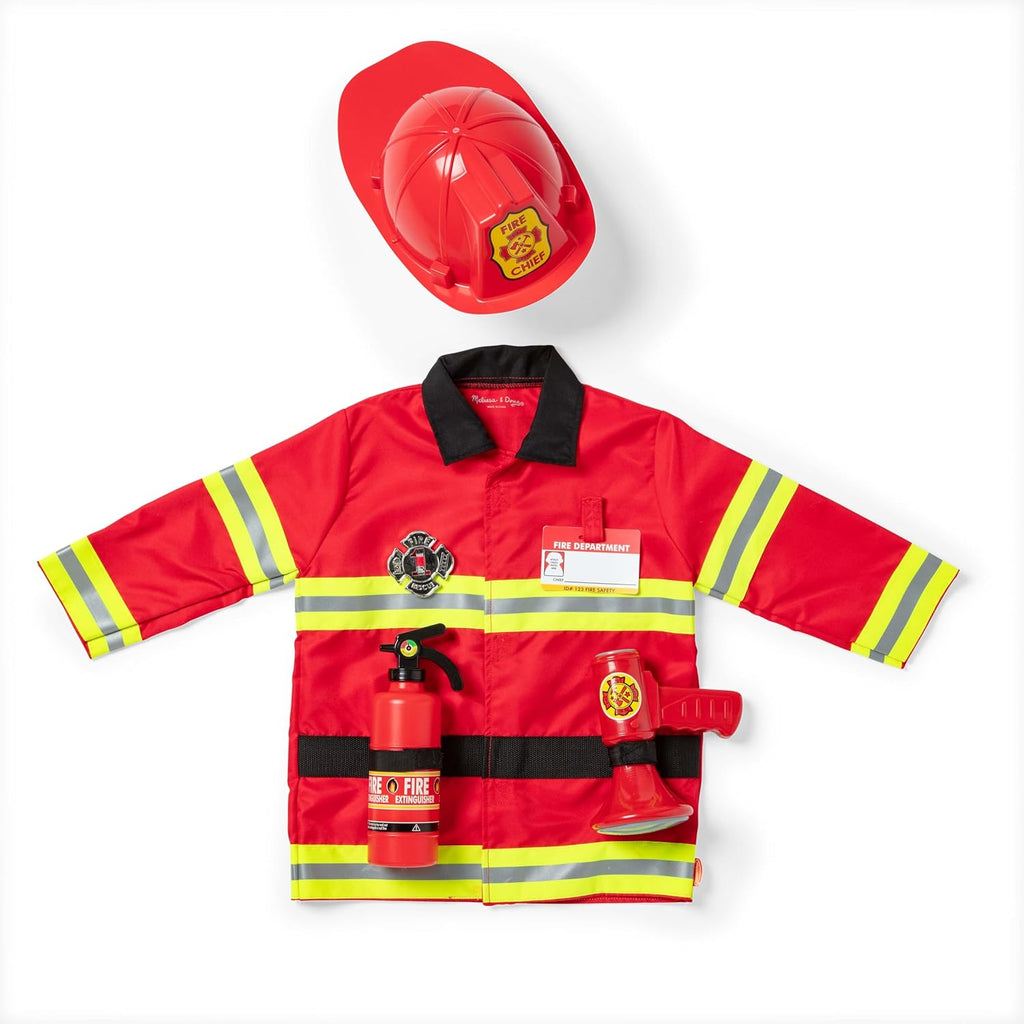 Melissa and Doug Boys Girls Toddlers Kids Fire Chief Costume Dress Up Make Believe The Plaid Giraffe Childrens Boutique