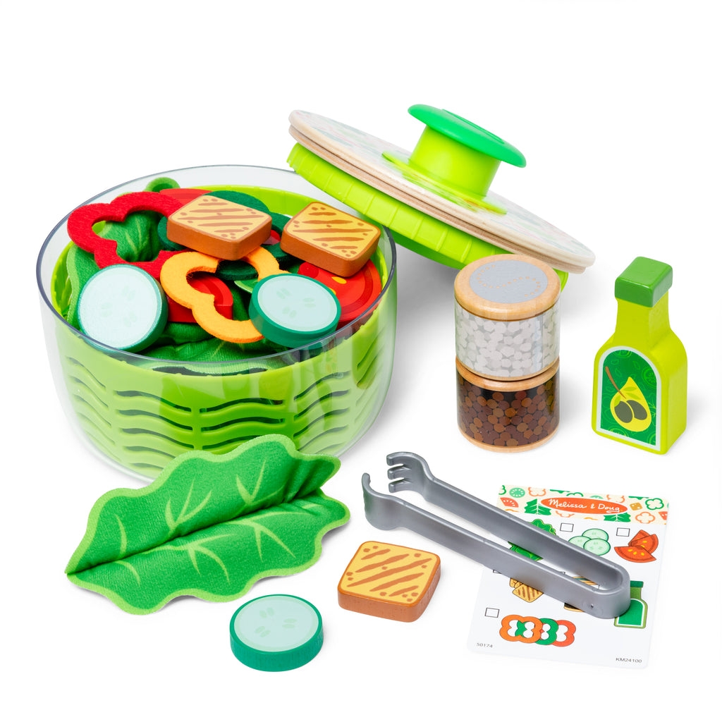 Melissa and Doug Girls Boys Toddlers Kids Juniors Toys Salad Spinner Food Vegetables The Plaid Giraffe Children's Boutique
