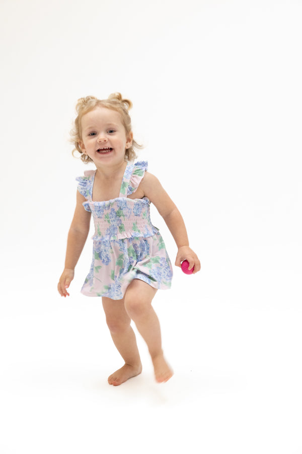 Angel Dear Girls Boys Unisex Infants Toddlers Kids Smocked Dress Diaper Cover Bottoms Hydrangeas Flowers Floral Bamboo The Plaid Giraffe Children's Boutique