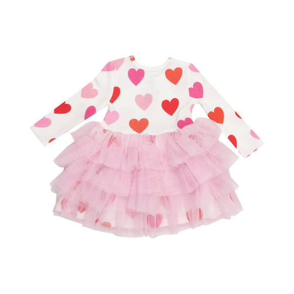 Angel Dear Girls Toddlers Dress Hearts Tulle Valentine's Day Special Occasion The Plaid Giraffe Childrens Boutique