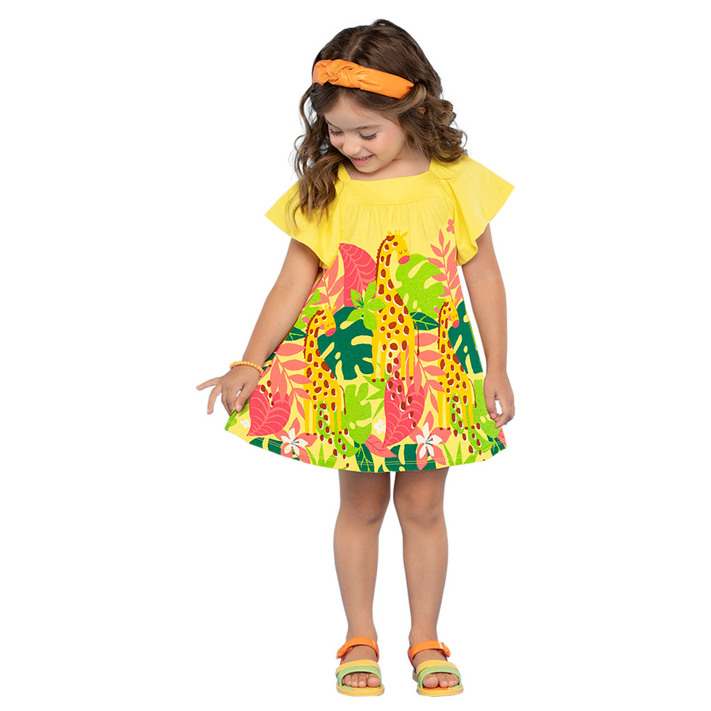 Nanai Girls Infants Toddlers Kids Juniors Dress Giraffes Jungle 100% Cotton The Plaid Giraffe Childrens Boutique