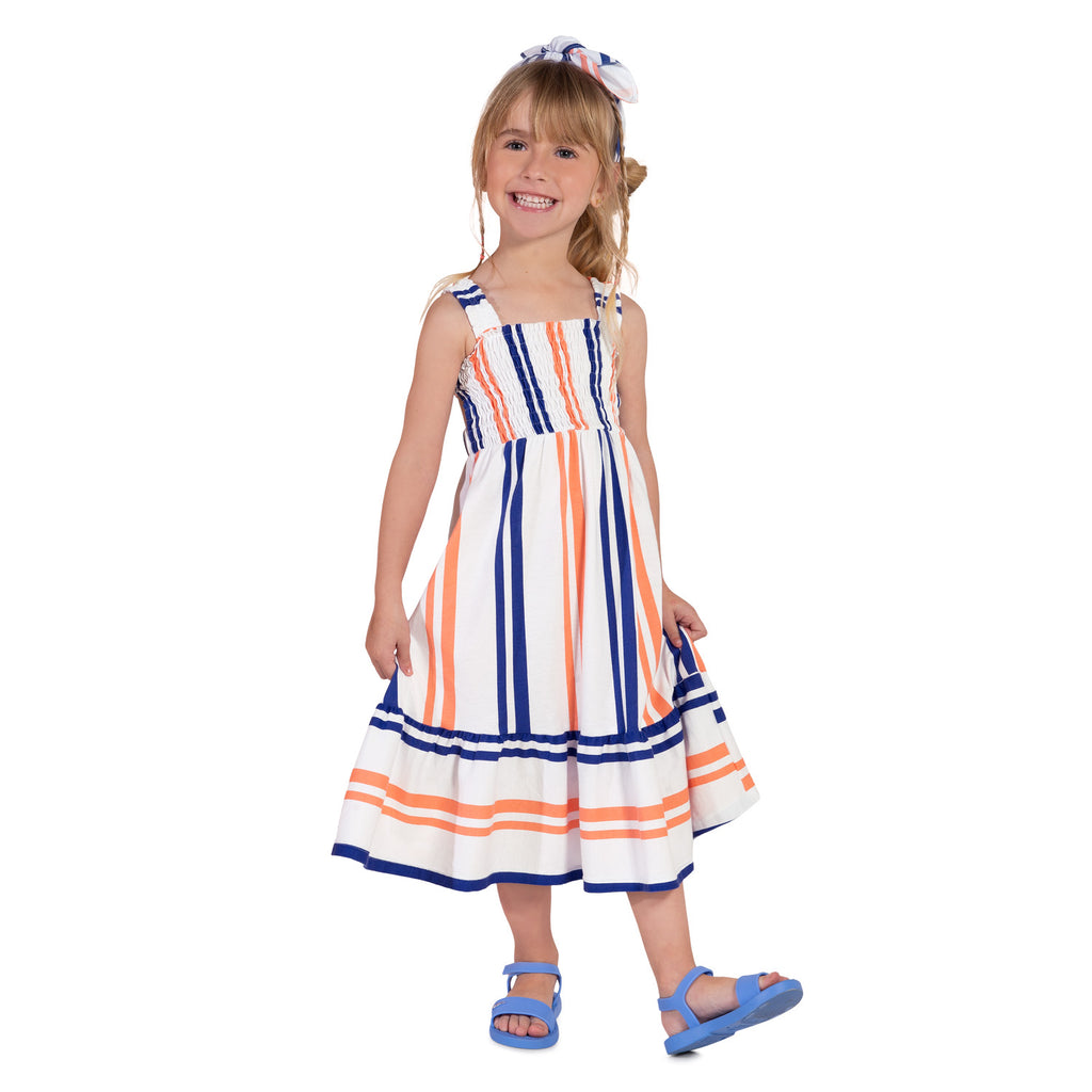 Nanai Girls Infants Toddlers Kids Juniors Dress Sundress Stripes Smocking 100% Cotton The Plaid Giraffe Childrens Boutique