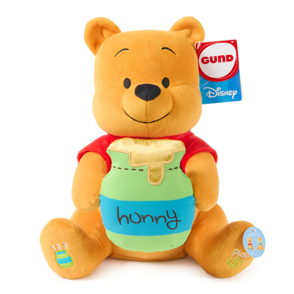 Gund Boys Girls Infants Toddlers Kids Peek A Boo Pooh Winnie the Pooh Disney Bears Learning Animated Stuffed Animals Toys The Plaid Giraffe Children's Boutique
