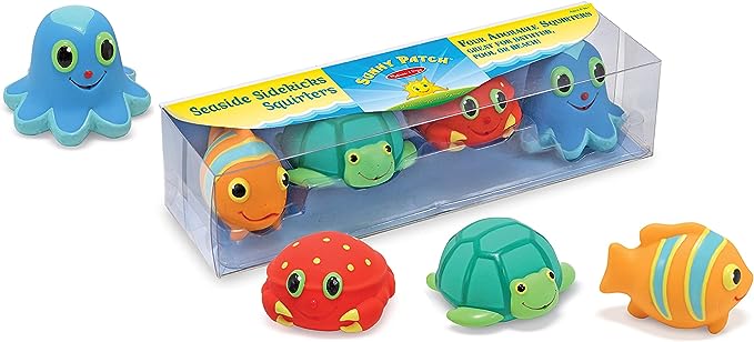 Melissa & Doug Girls Boys Infants Bath Toys Fish Turtle Octopus Crab Interactive Learning The Plaid Giraffe Childrens Boutique