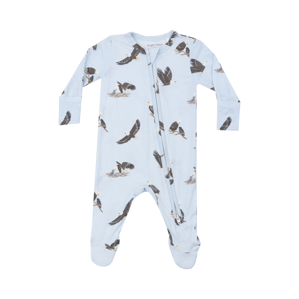 Angel Dear Boys Girls Infants Toddlers Kids Juniors Footie Sleeper Sleepwear Nightwear Bald Eagle Forest Animals Two-way Zipper Bamboo The Plaid Giraffe Childrens Boutique