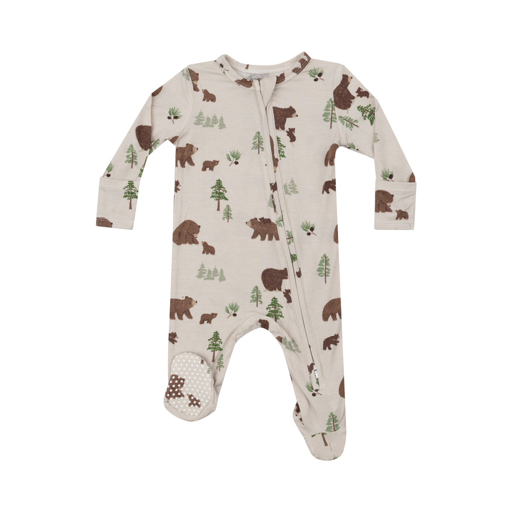 Angel Dear Boys Girls Infants Toddlers Kids Juniors Footie Sleeper Sleepwear Nightwear Brown Bear Forest Animals Two-way Zipper Bamboo The Plaid Giraffe Childrens Boutique