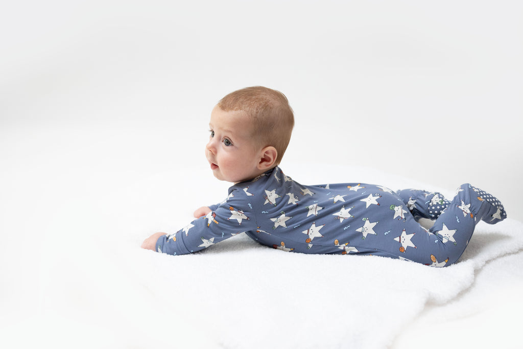 Angel Dear Girls Boys Unisex Infants Toddlers Kids Sports All Stars  Footie Sleeper Sleepwear Nightwear Bamboo Two-way Zipper Glow In The Dark The Plaid Giraffe Children's Boutique