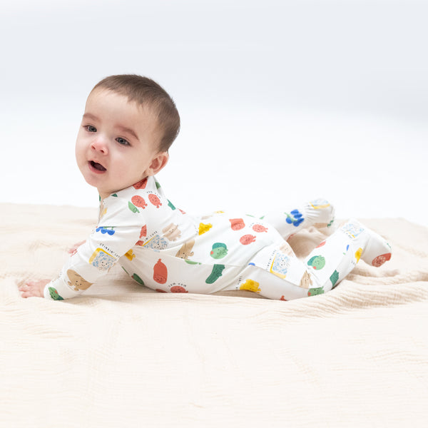 Angel Dear Girls Boys Unisex Infants Toddlers Kids Footie Sleeper Sleepwear Nightwear Food Vegetables Charcuterie Board Two-way Zipper Bamboo The Plaid Giraffe Children's Boutique