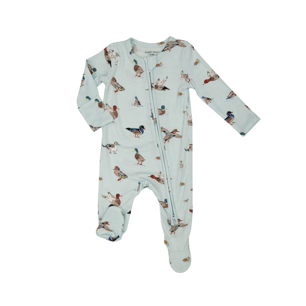 Angel Dear - Forest Green 2 Way Zipper Footie 0-3mo