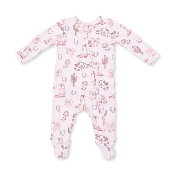 Angel Dear Girls Boys Unisex Infants Toddlers Kids Sports Cowgirl Boots and Bows Footie Sleeper Sleepwear Nightwear Bamboo Two-way Zipper Cowgirl Boots Hats Horseshoe Cactus The Plaid Giraffe Children's Boutique