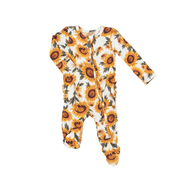 Angel Dear Girls Infants Footie Sleeper Sleepwear Nightwear Sunflowers Bamboo The Plaid Giraffe Childrens Boutique
