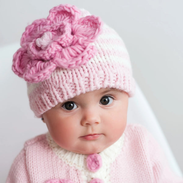 Girls Parfait Pink Ziggy Knit Hat
