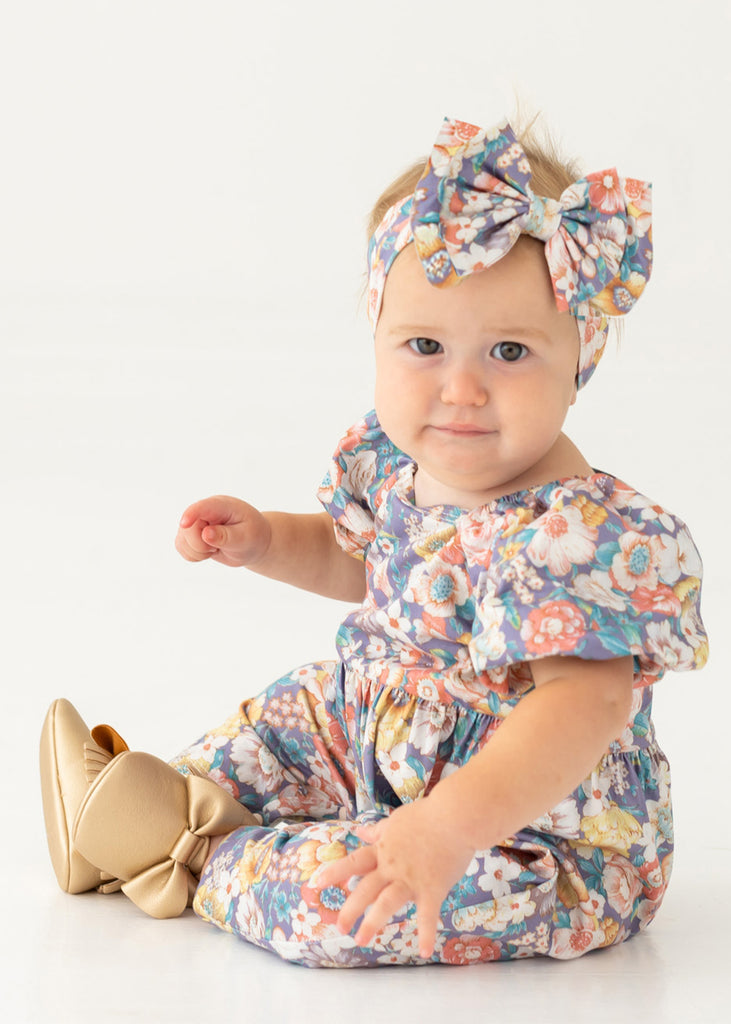 Mabel and Honey Girls Infants Toddlers Kids Juniors Romper Headband Flowers Floral The Plaid Giraffe Childrens Boutique