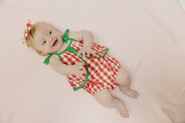 Angel Dear Girls Boys Infants Toddlers Kids Bubble Sunsuit Gingham Bamboo The Plaid Giraffe Children's Boutique