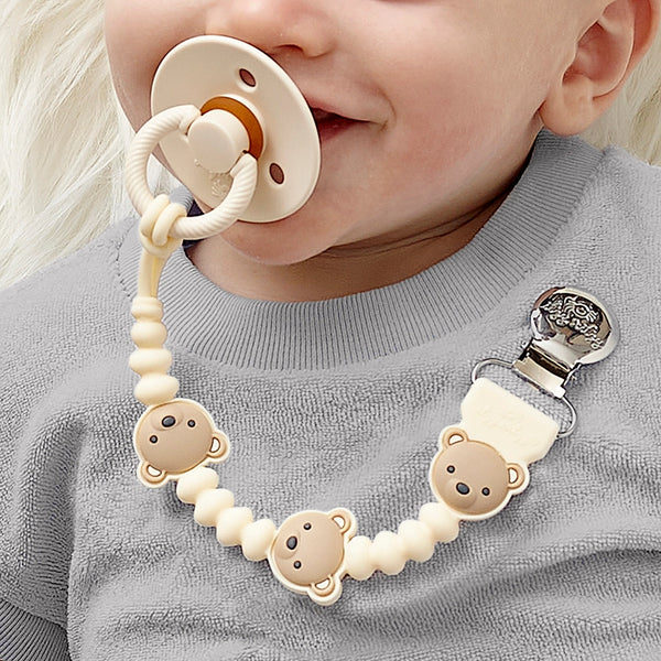 Itzy Ritzy Girls Boys Unisex Infants Toddlers Pacifier Strap Clip Bears Animals Silicone The Plaid Giraffe Children's Boutique