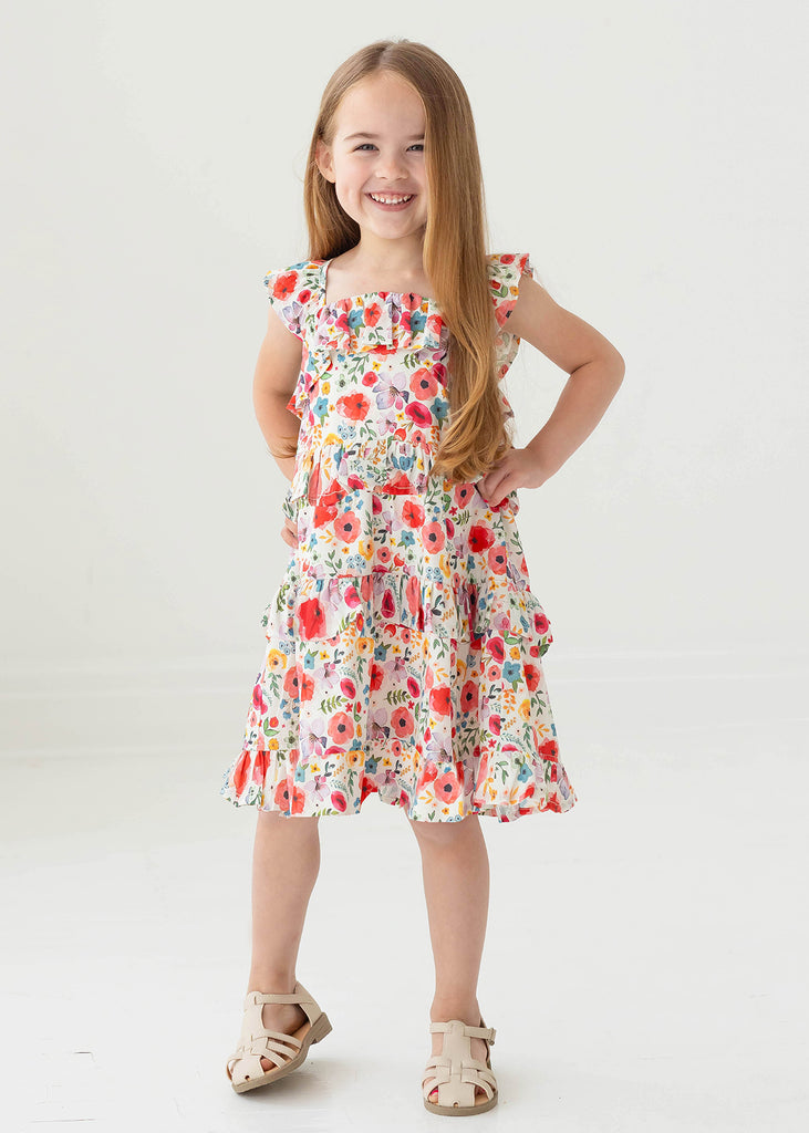 Mabel & Honey Girls Infants Toddlers Kids Juniors Dress Flowers Floral Tiered Skirt The Plaid Giraffe Childrens Boutique