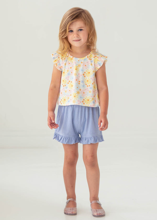 2 Piece Girls Stella Top & Shorts