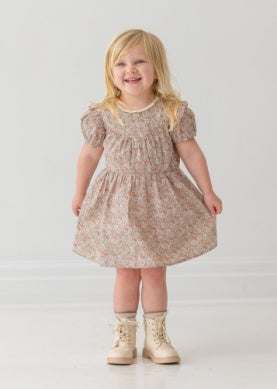 Mabel and Honey Girls Infants Toddlers Kids Juniors Emmaline Dress Flowers Floral 100% Cotton Back To School The Plaid Giraffe Children's Boutique