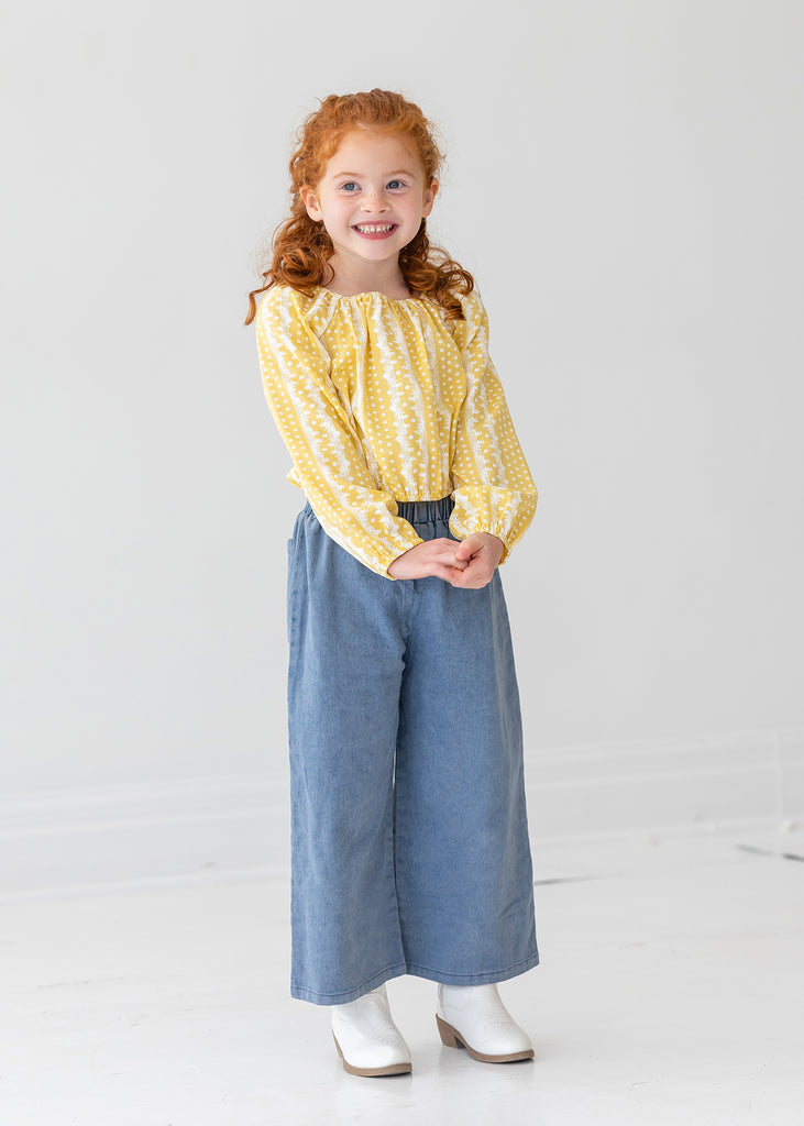 Mabel and Honey Girls Infants Toddlers Kids Juniors Magnolia Top Jeans Flowers Back To School The Plaid Giraffe Children's Boutique