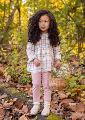 Mabel and Honey Girls Infants Toddlers Kids Juniors Phoebe Top Plaid Leggings Back To School 100% Cotton The Plaid Giraffe Children's Boutique